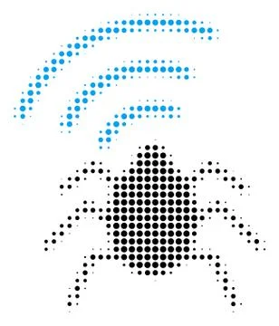 Radio Bug Halftone Icon Stock Illustration