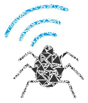 Radio Bug Mosaic of Triangles Illustrazione stock