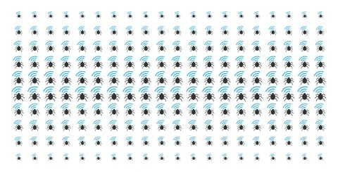 Radio Bug Shape Halftone Pattern 스톡 일러스트