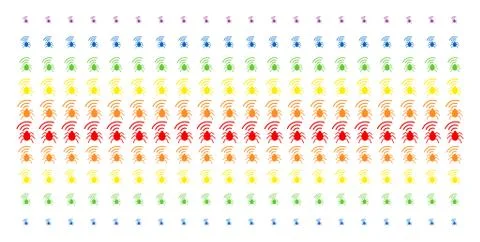 Radio Bug Shape Halftone Spectrum Effect Illustrazione stock