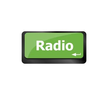 Radio button on a computer keyboard keys Illustrazione stock