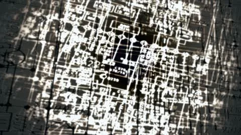 Radio circuit glow Stock Footage 12671573