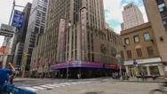Radio City Music Hall Hyperlapse In New York Stock Footage