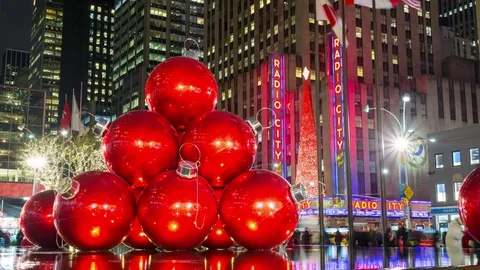 New York Christmas Night Stock Video Footage | Royalty Free New York ...