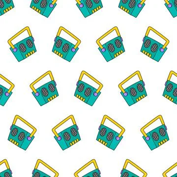 Radio classic seamless pattern textile print. repeat pattern background desig イラスト素材