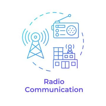 Radio communication blue gradient concept icon Stock Illustration