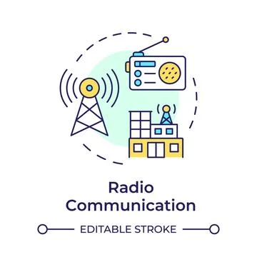 Radio communication multi color concept icon Stock Illustration