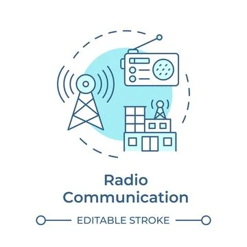 Radio communication soft blue concept icon Stock Illustration