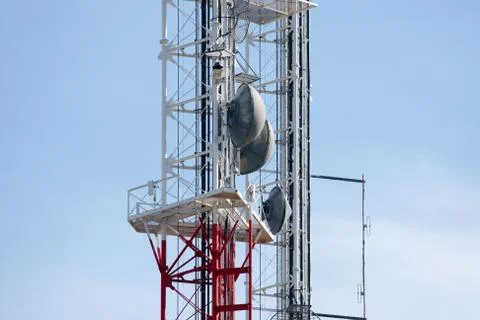 Radio communication tower Stock Photos