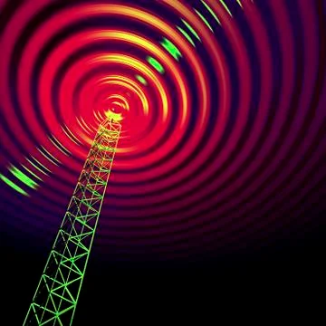 Radio communications tower Stock Illustration