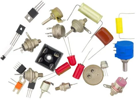 Radio components on white Stock Photos