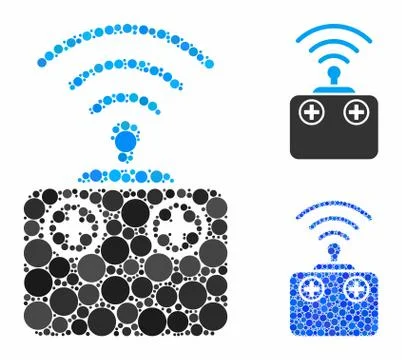 Radio control device Mosaic Icon of Spheric Items Stock Illustration