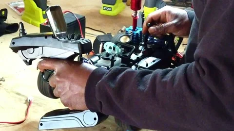 Radio Control Nitro Car Starting With The Top Off Stock Footage 220033967