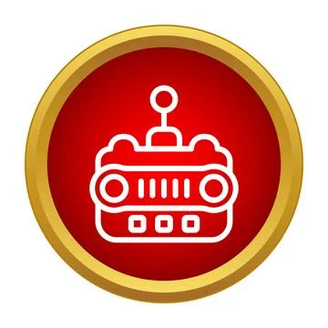 Radio control remote device icon in red circle 스톡 일러스트