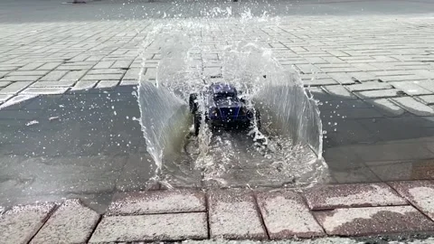 Radio-controlled car slow motion Stock Footage 127306324