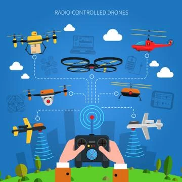 Radio-controlled Drones Concept イラスト素材