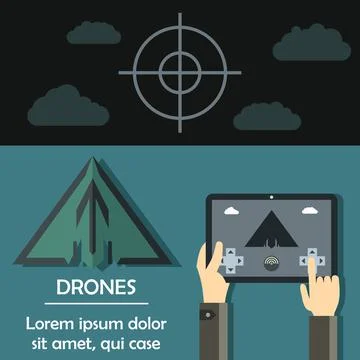 Radio-controlled drones concept Stock Illustration