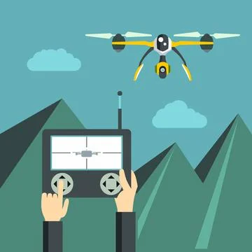 Radio-controlled drones concept Stock Illustration