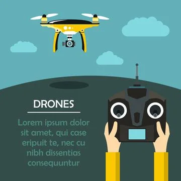 Radio-controlled drones concept Stock Illustration