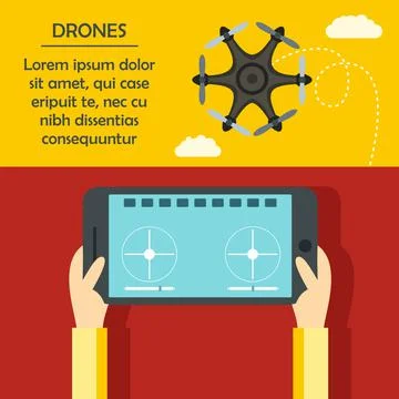 Radio-controlled drones concept Stock Illustration