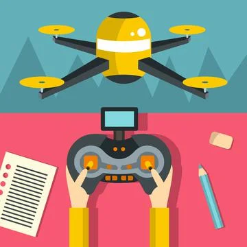 Radio-controlled drones concept Stock-Illustration