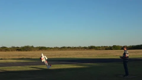 Radio controlled small airplane. Stock Footage 143035091