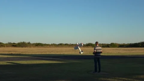Radio controlled small airplane. Stock Footage 143035213