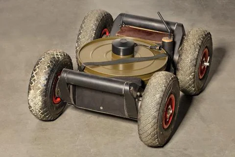 Radio controlled trolley for safe mining for the enemy. Stock Photos