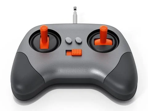 Radio controller of a model car or plane. 3D illustration Illustrazione stock