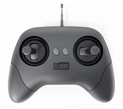 Radio controller of a model car or plane. 3D illustration Illustrazione stock