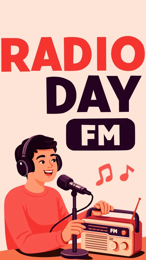 Radio Day FM Live Broadcasting Concept Stock Footage 331899888