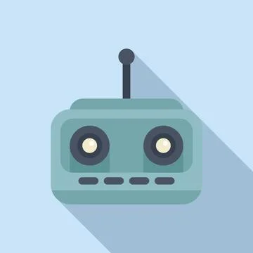 Radio drone remote control icon flat vector. Digital tech Stock Illustration