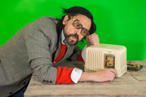Radio dumb on table Stock Photos