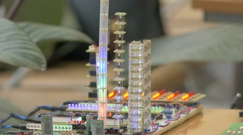Radio-electronic DIY design from LED. Stock Footage 68663118