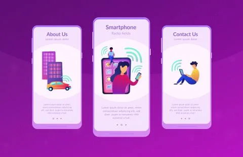 Radio fields influence app interface template. Stock Illustration