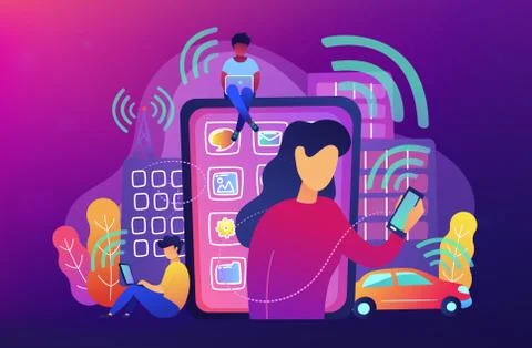 Radio fields influence concept vector illustration. イラスト素材