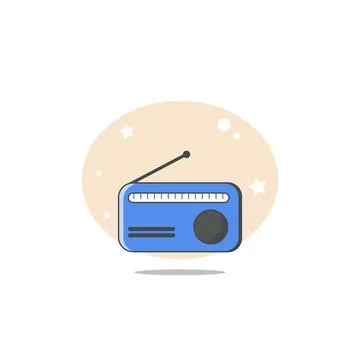 Radio flat icon design element Stock Illustration