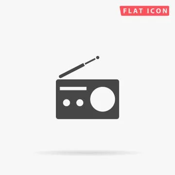 Radio flat vector icon Stock Illustration