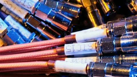 Radio frequency communications cables. Stock Footage 21299054