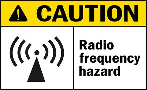 Radio frequency hazard caution sign. Stock Illustration