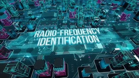 Radio-frequency identification with digital technology concept Stock Footage 103630061