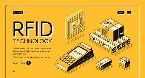 Radio-frequency identification web banner Stock Illustration