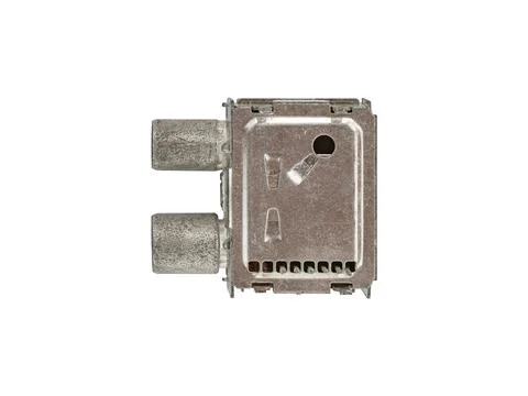 Radio frequency modulator module device is isolated on white background. Stock Photos