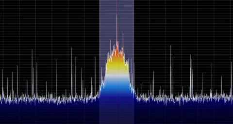 Radio frequency spectrum analyzer signal waveform monitor audio waveform di.. Stockillustratie