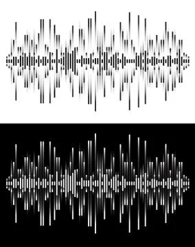 Radio frequency waves or sound analog and digital  forms. abstract audio line Stock Illustration