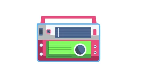 A radio icon displayed on a green and blue background, representing broadca.. Stock Footage 332323482