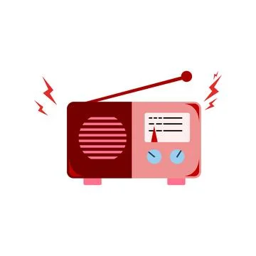 Radio icon. Flat color design. Radio illustration. illustration of radio Stock Illustration