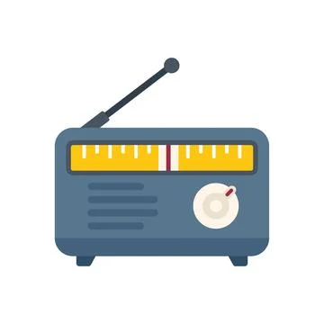 Radio icon flat vector. Reportage media 库存插图