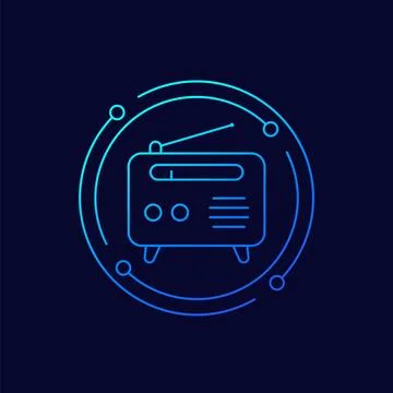 Radio icon, FM tuner, linear design Stock Illustration