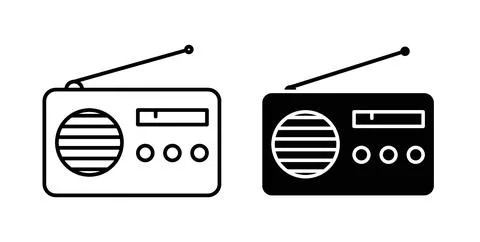 Radio icon Illustration designs pack for Web 스톡 일러스트